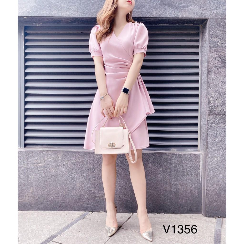 Váy suông hồng bèo eo V1356 - ĐẸP SHOP DVC