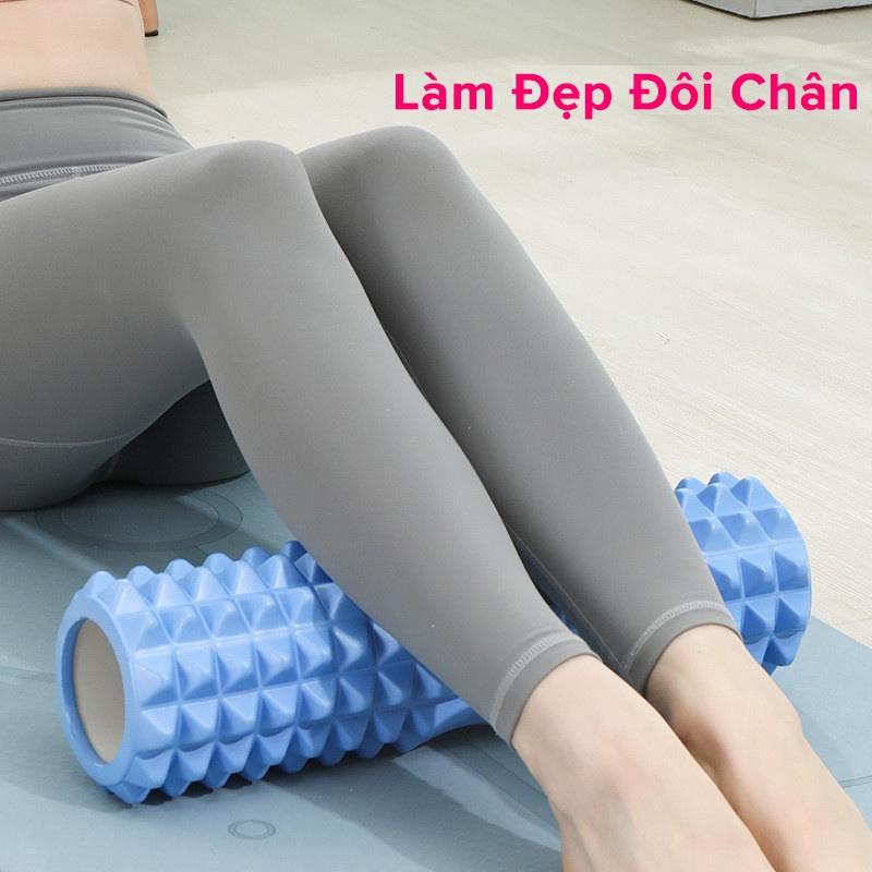 Ống Lăn Foam Roller Massage - Con Lăn Yoga Matxa Giãn Cơ Ống Trụ Lăn Xốp Có Gai - Chĩnh Hãng miDoctor