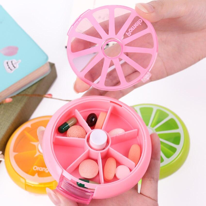 7 Day Pill Box Weekly Rotating Travel Pill Case Splitter Pill Organizer Portable Medicine Box Pill Container Health Care Tools