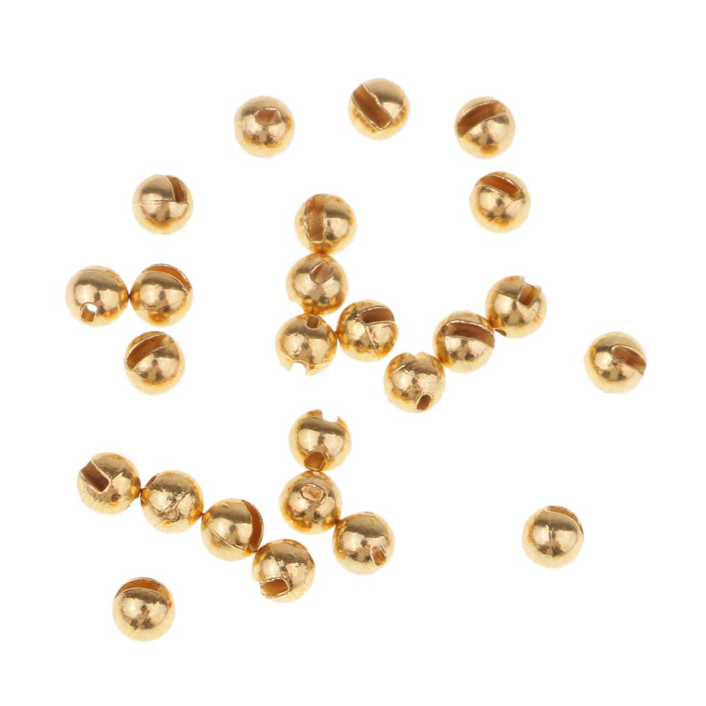 2x25pcs Fly Tying Slotted Tungsten Beads Heavy Nymphs Head Ball Beads 2.5mm