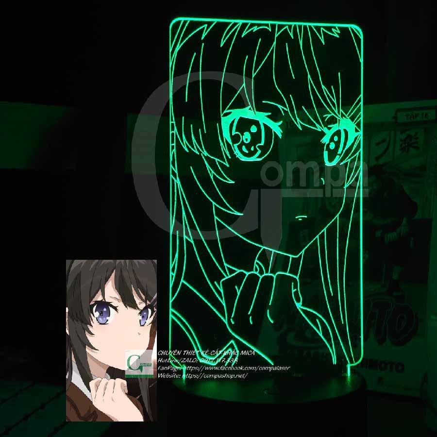 Đèn Ngủ Anime LED 3D Seishun Buta Yarou Mai Sakurajima ASBY0101 16 màu tùy chỉnh