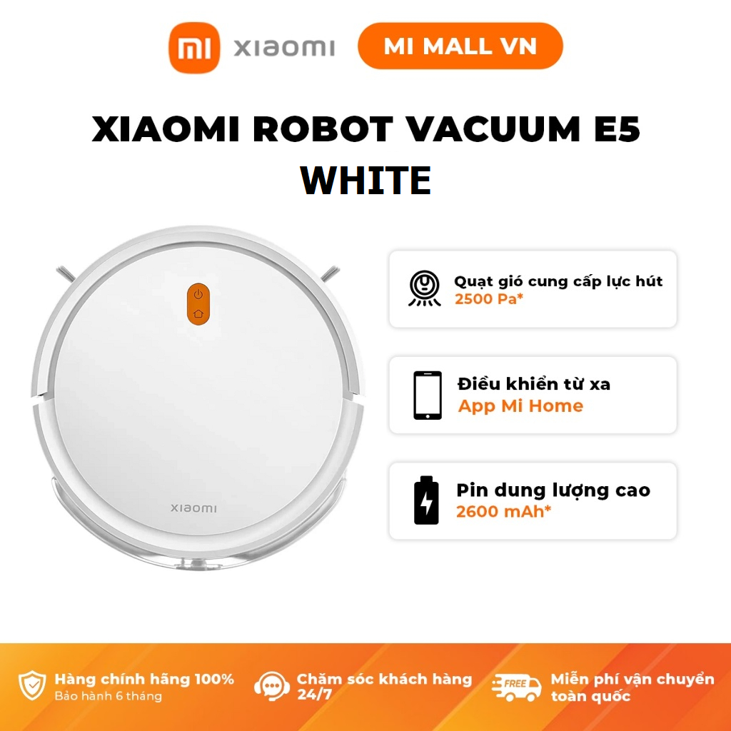 Robot Hút Bụi Lau Nhà Xiaomi Robot Vacuum E5 Black - Hàng Chính Hãng