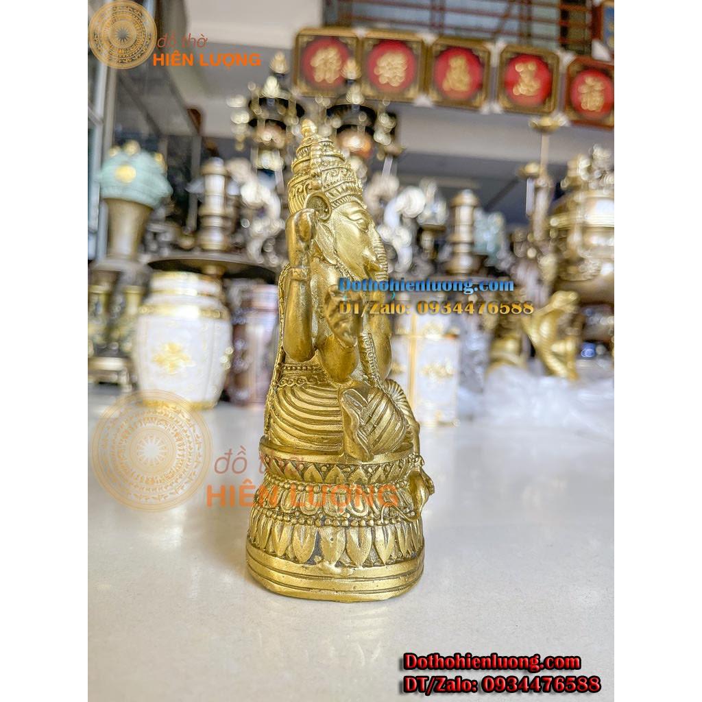 Tượng Thần Voi - Phật Voi Ganesha Bằng Đồng Nguyên Chất Cao 17cm - Tượng Phúc Thần