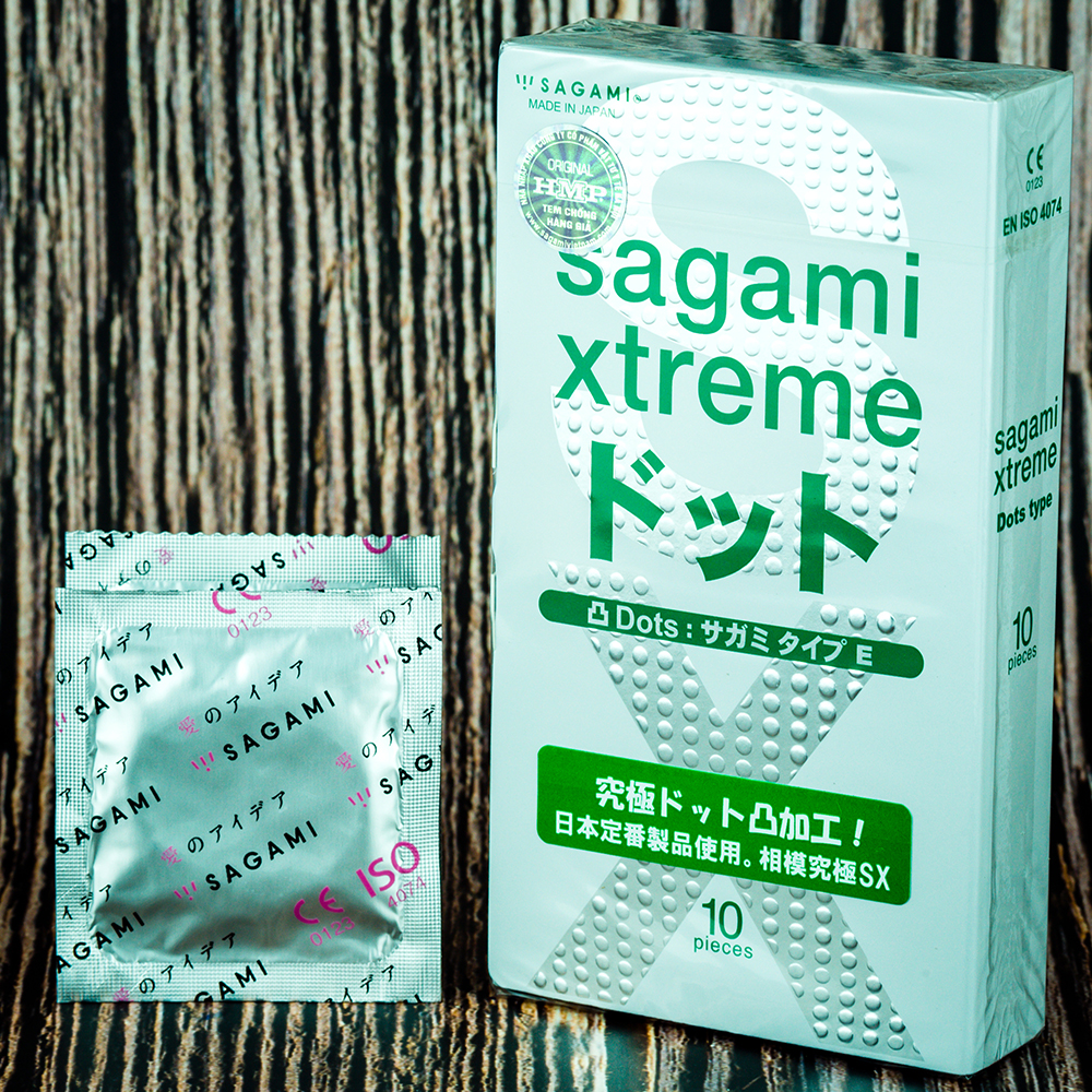 Bao Cao Su Có Gai Nhật Bản Sagami Extreme White (10 Cái / Hộp)