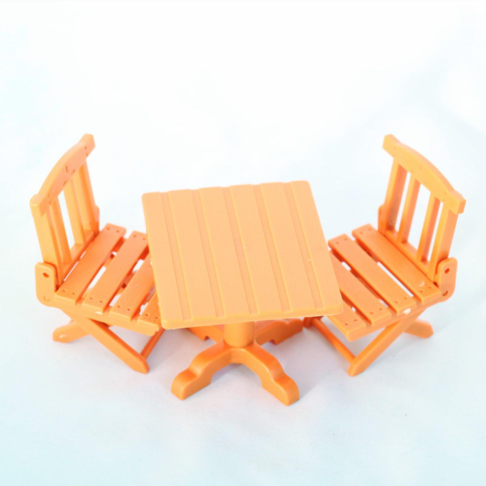 Doll House Furniture Handpainted Dollhouse Table Chairs for Decor