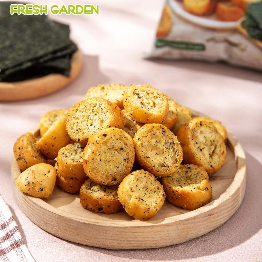 Set 6 Gói Snack Bánh Mì Nướng Rong Biển FRESHGARDEN Siêu Ngon Giòn Rụm Dinh Dưỡng Gói 52g