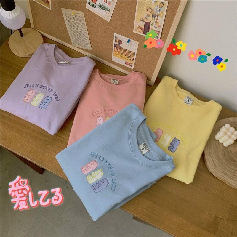 ÁO HOODIE - ÁO KHOÁC NỈ NGOẠI Dây full zip HOOIDE MỚI THÊU GẤU DỄ THƯƠNG