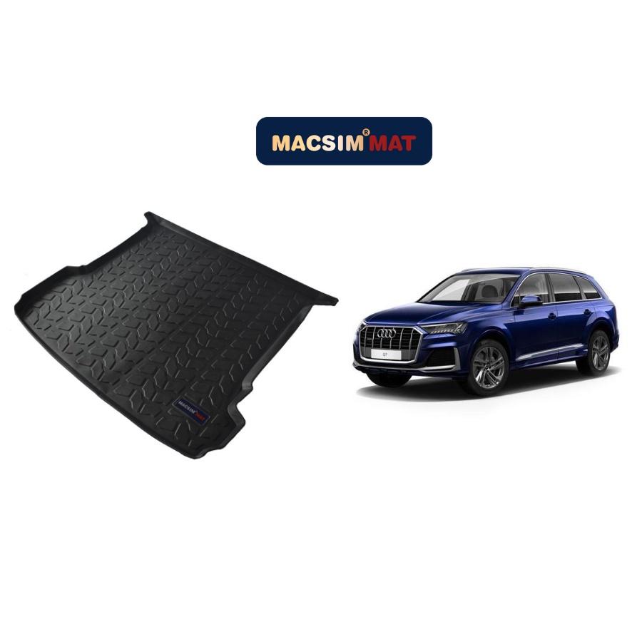 Thảm lót cốp xe ô tô Audi Q7 2016+ nhãn hiệu Macsim chất liệu TPV cao cấp màu đen