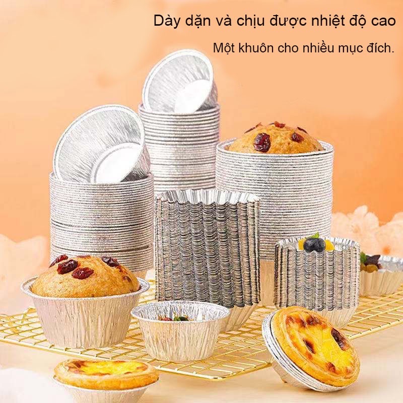 Combo 100 chén đế cốc chén giấy bạc lót khuôn nướng bánh , hàu Tart trứng , bát đựng gia vị , nước chấm tiện lợi , khả năng chịu nhiệt cao