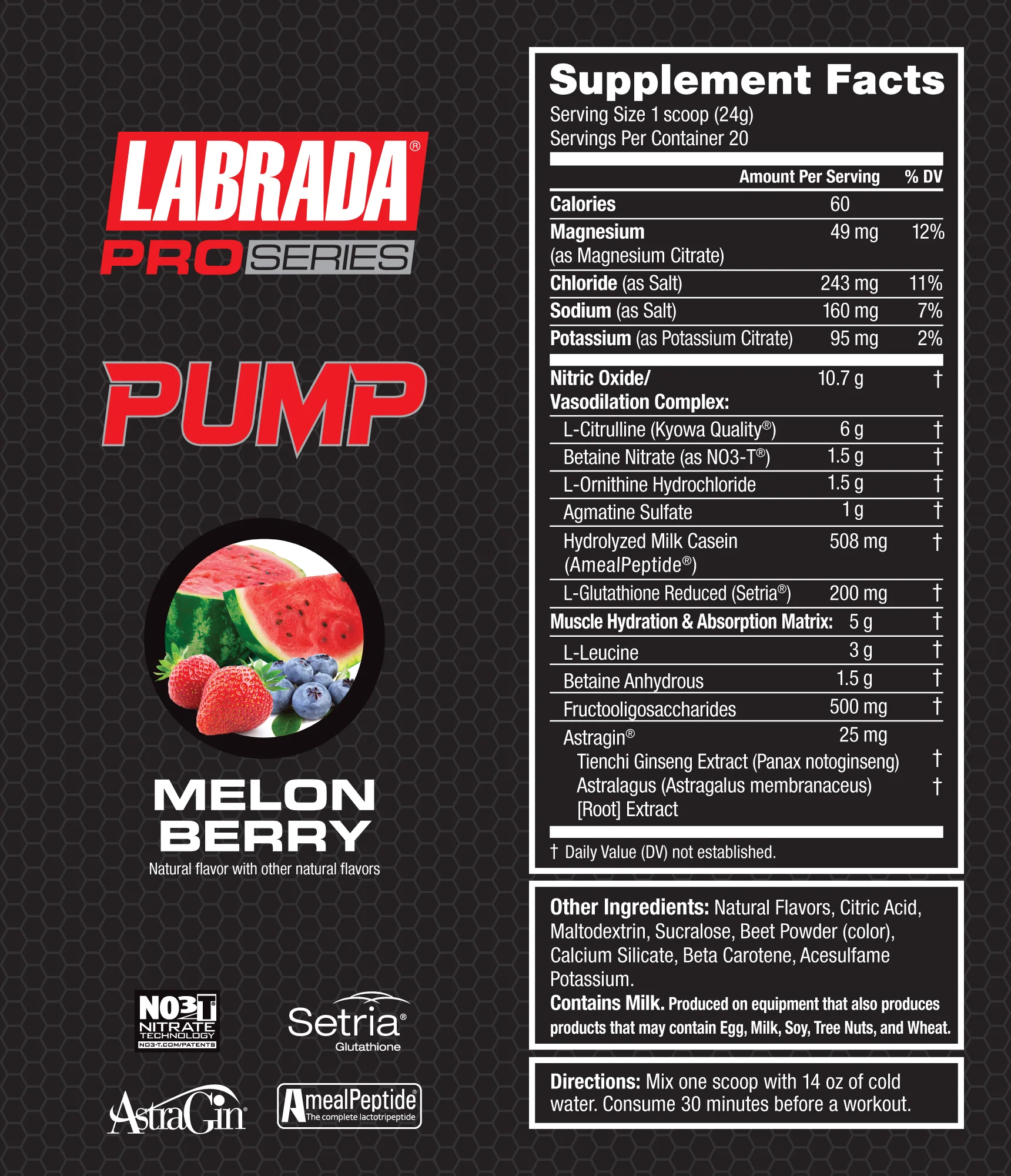 Labrada PUMP Pro Series (30 Lần Dùng), Pre-Workout Không Caffeine, Hỗ Trợ Pump Cơ, Cải Thiện Hiệu Suất
