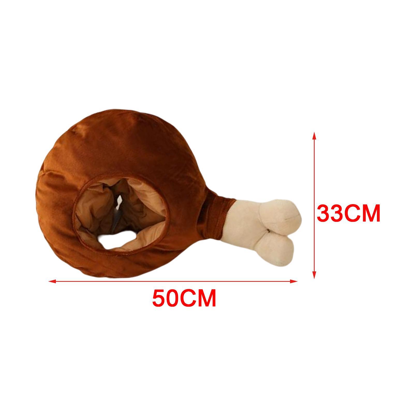 Soft Chicken Drumstick Plush Hat Party Costume Hat Cosplay Headwear for Festival Decor Dress up Hat