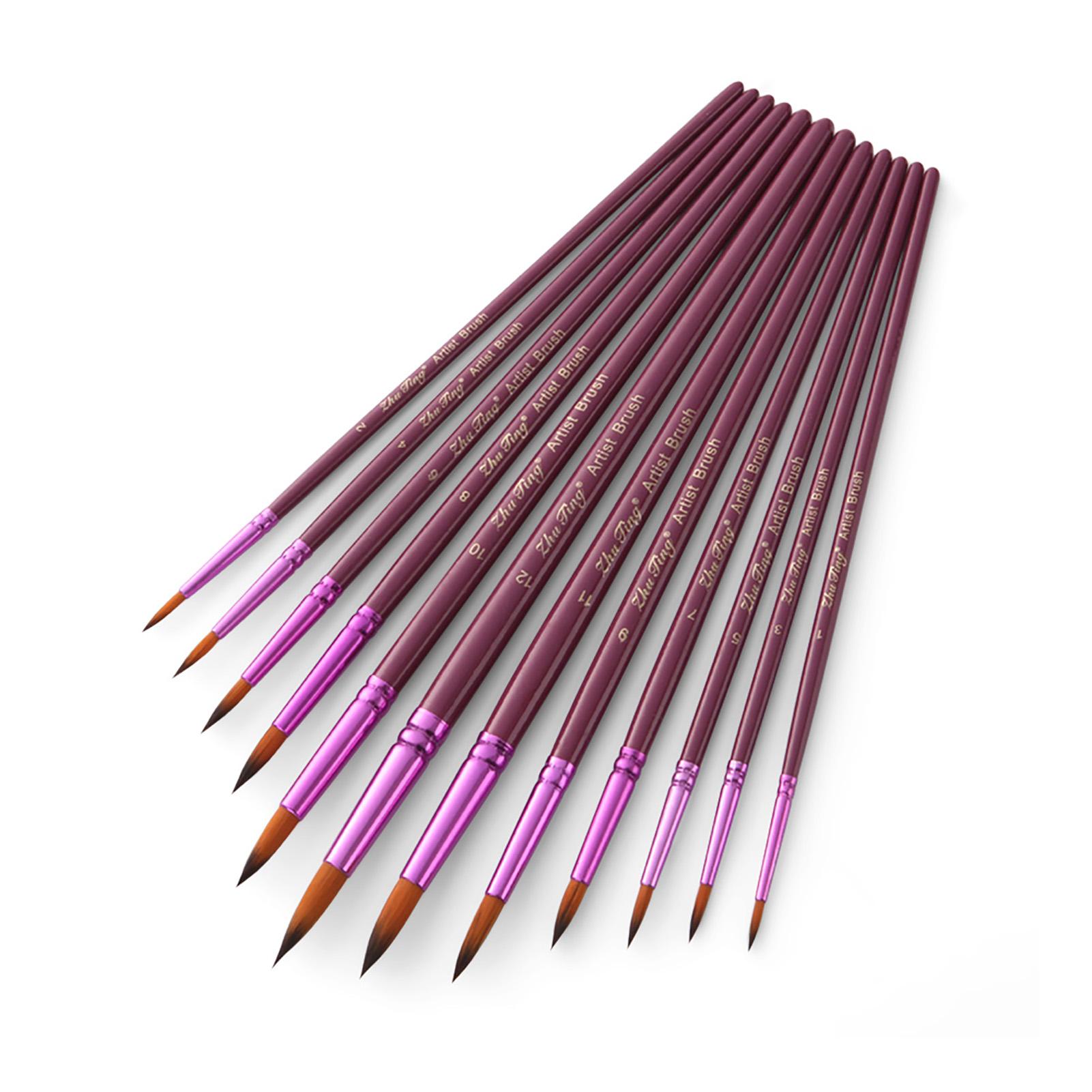 Bộ cọ sơn Kích thước khác nhau với hai màu Nylon bằng tay cầm gỗ 12 cái
