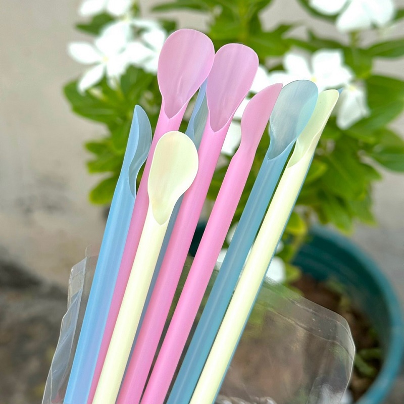 Set 40 chiếc ống hút có đầu khuấy Elexible Straw Ø6x210mm - Hàng Nội Địa Nhật Bản