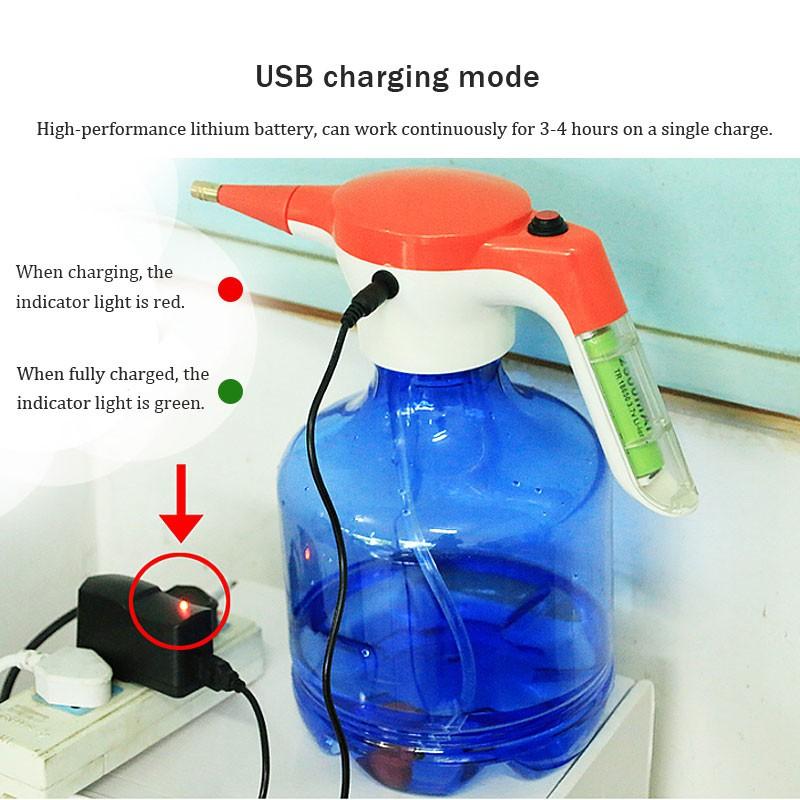 Bình xịt nước tưới cây phun sương đa năng sạc điện Pin lithium 3L