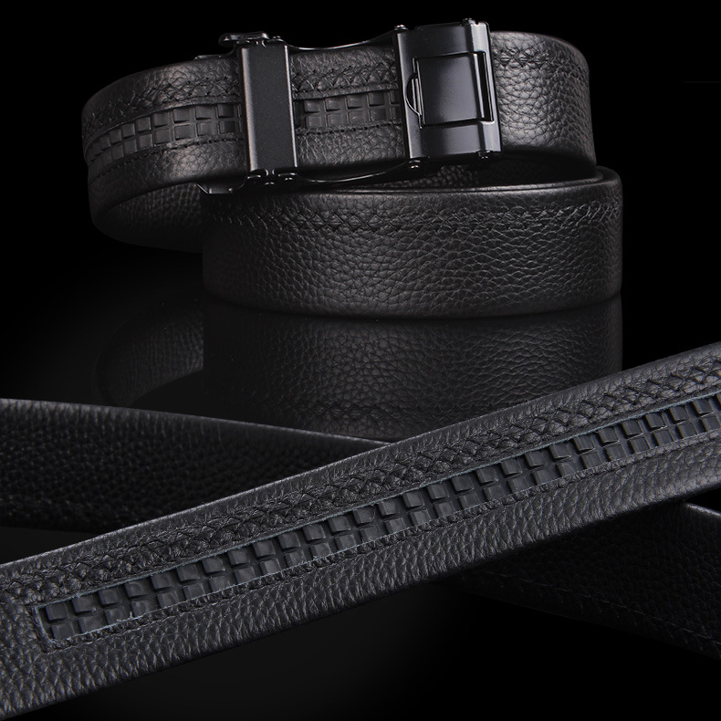 Thắt lưng da nam khóa tự động cao cấp, dây nịt da bò 2 lớp TL99