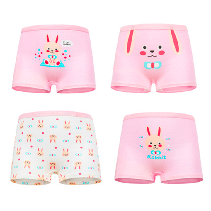 Set 4 quần chip đùi cho bé gái 2-12 tuổi chất cotton mềm mại co giãn tốt họa tiết theo chủ đề đủ màu sắc đáng yêu - C015