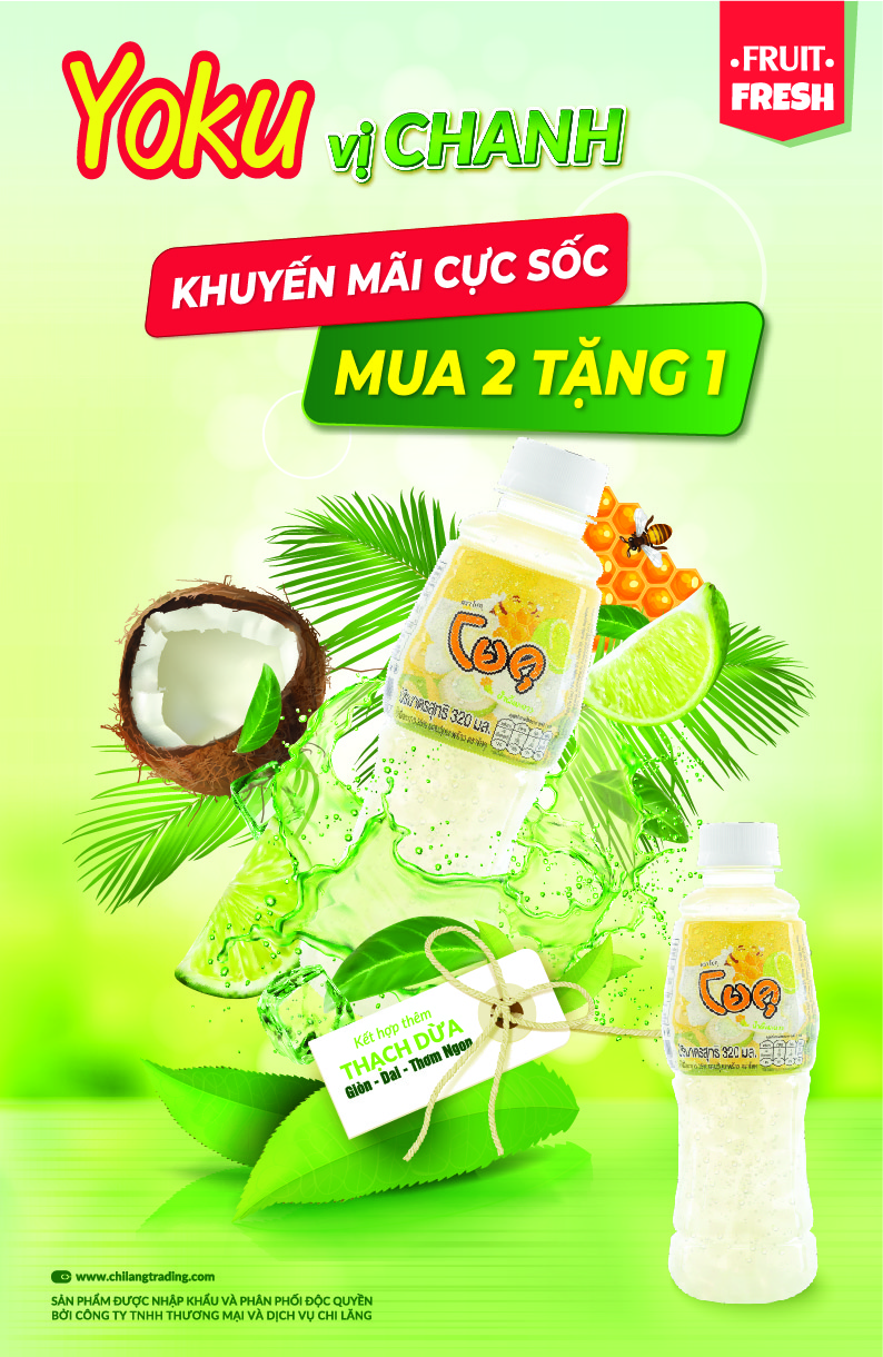 Khuyến mãi sốc mua 2 TẶNG 1 - Nước Chanh Mật Ong Thạch Dừa Yoku