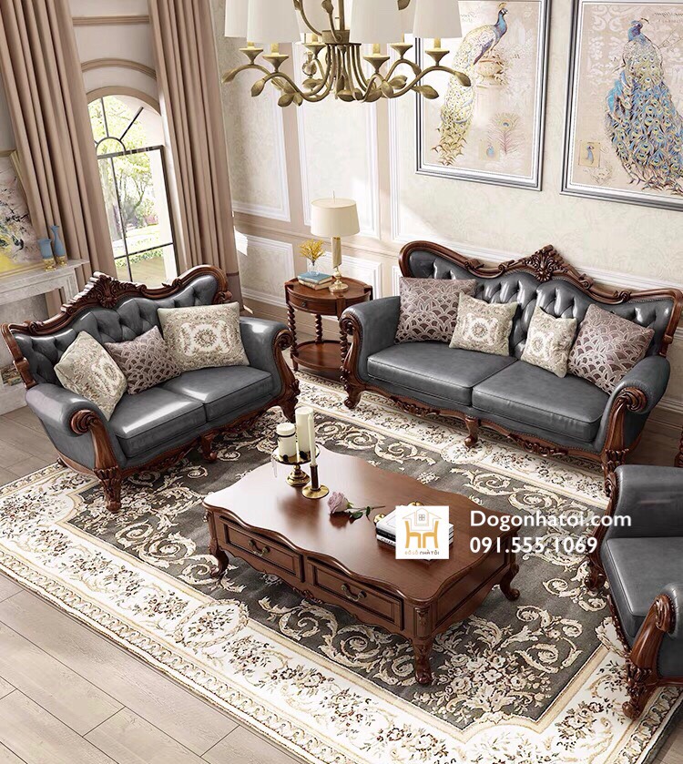 Bộ Bàn Ghế Gỗ Sofa Tân Cổ Điển Đẹp Sang Trọng SF416 - Đồ Gỗ Nhà Tôi