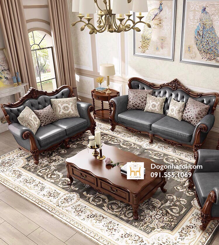 Bộ Bàn Ghế Gỗ Sofa Tân Cổ Điển Đẹp Sang Trọng SF416 - Đồ Gỗ Nhà Tôi