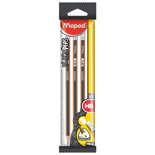 Bộ Chì Đen HB Gôm CB85171101 Maped (3 Cây)