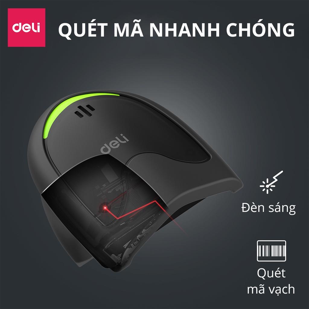 Máy Quét Mã Vạch 1D Đa Ứng Dụng Deli - Quét Mã Code Siêu Thị, Cửa Hàng Tạp Hóa, Kho Hàng, Kết Nối USB Có Dây Đa Thiết Bị Thông Minh - Hàng Chính Hãng- ES201 ES211