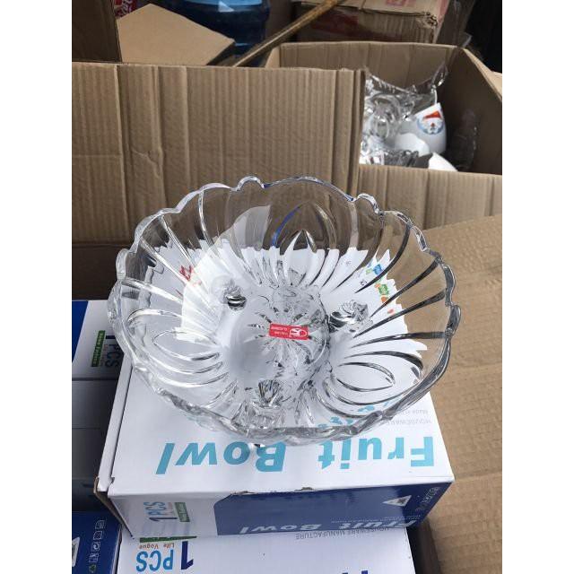 Đĩa thả hoa, đĩa để hoa qua thủy tinh có chân