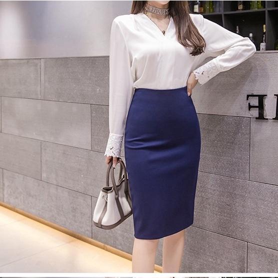 Chân Váy Công Sở Bút Chì CHIPY Dáng Dài Qua Gối Màu Nâu Lưng Cao Xẻ Sau Đẹp Kiểu Hàn Quốc Vintage Cá Tính MCV802