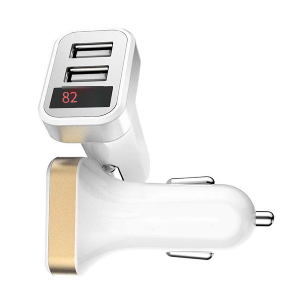 Bộ sạc xe hơi màn hình kỹ thuật số USB kép 2.4A thuận lợi nhất Bộ sạc điện thoại di động trên xe hơi với bộ sạc xe hơi 2 trong 1 USB kép kỹ thuật số