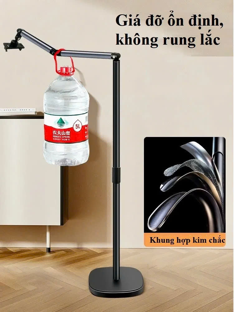 Cây Giá đỡ điện thoại L01 nặng 3kg, cao max 1m6 hỗ trợ livestream, chụp ảnh, ... đa năng tiện dụng chắc chắn hàng nhập khẩu
