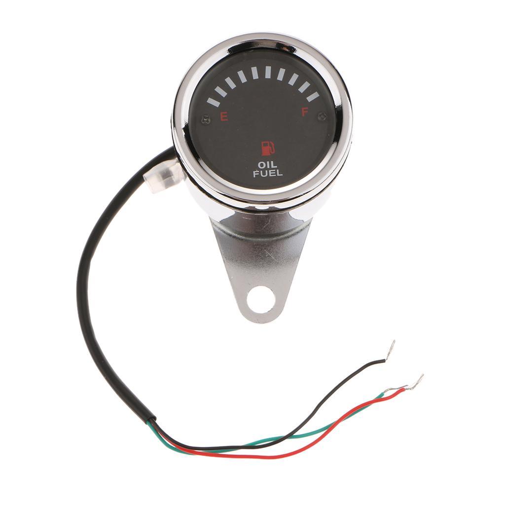 60mm Universal Car Motorcycle Fuel   Gauge LED Light Display 12V