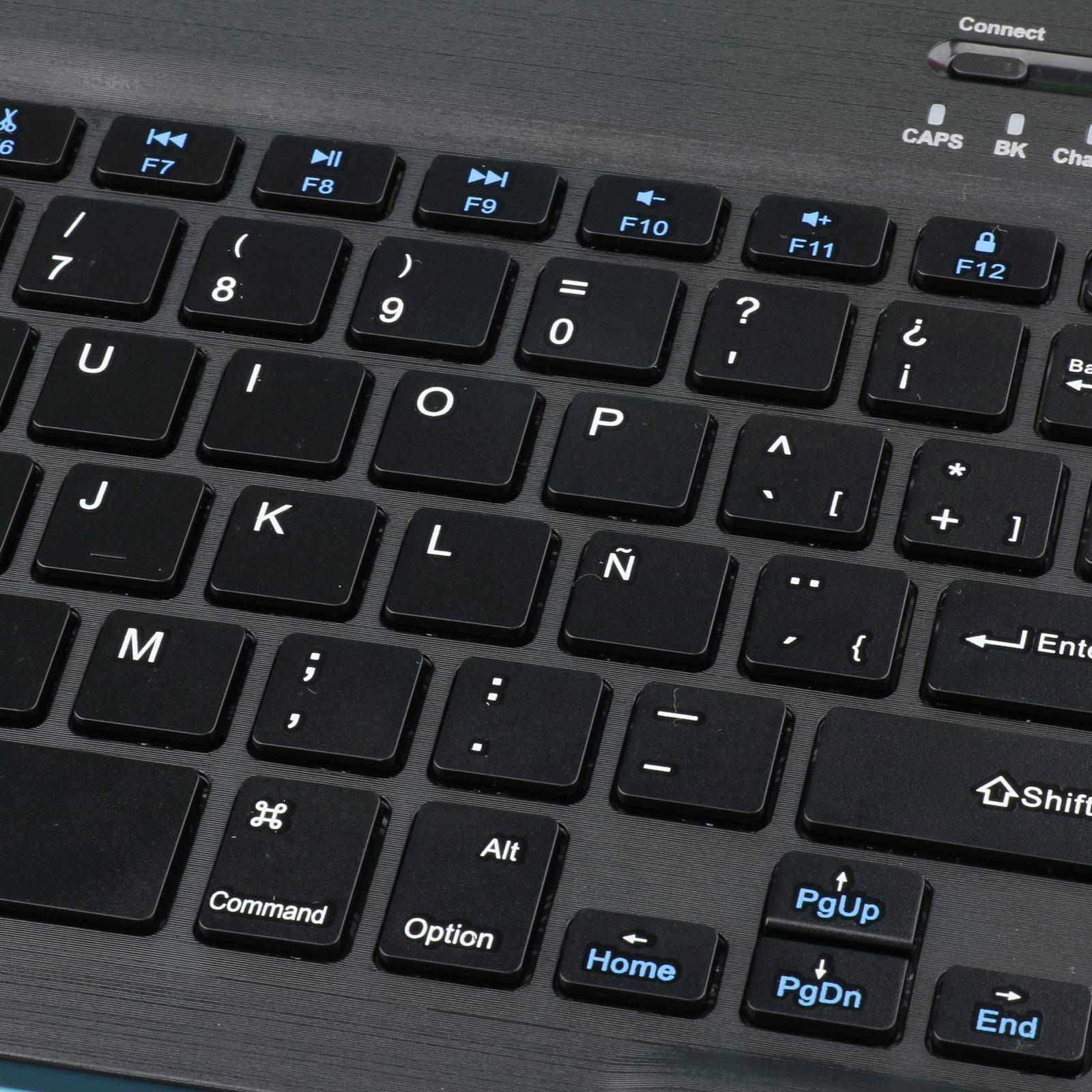 Portable Slim Rechargeable Bluetooth Keyboard 78Keys Spanish for Desktop