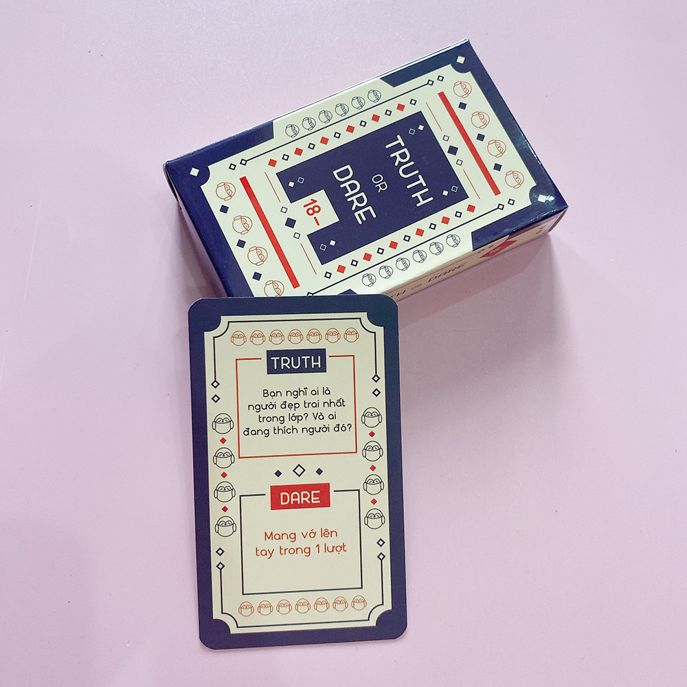 Bộ bài Truth Dare Thách Hay Thật 18- Drinking Game Học Đường Dành Cho Học Sinh 50 Lá Chơi Cực Vui Trên Lớp Học