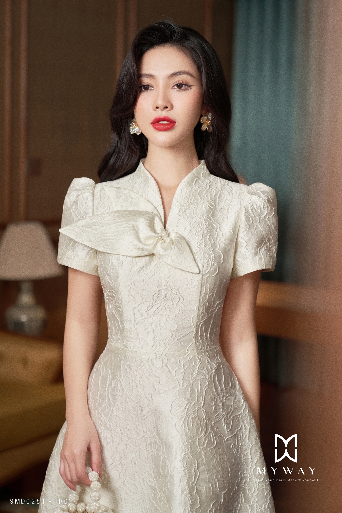 Đầm Nữ Dự Tiệc MY WAY Tay Bồng Retro Quý Phái 9MD0281
