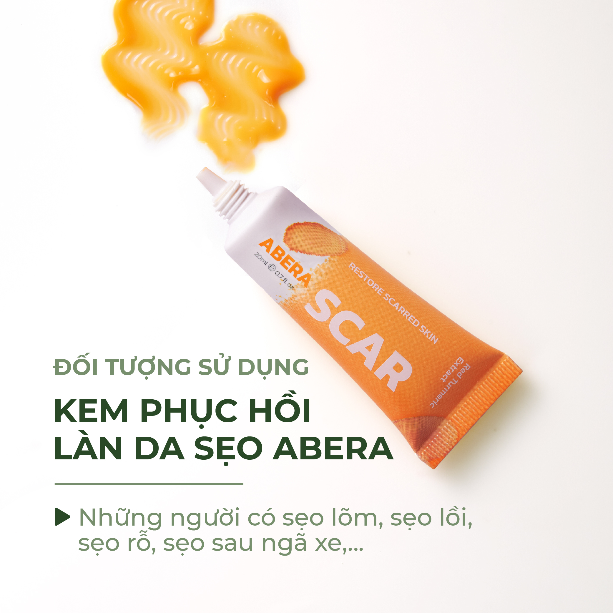 Kem Sẹo Nghệ Đỏ Abera Scar 20g Phục Hồi Làn Da Bị Sẹo An Toàn Hiệu Quả, Nhanh Chóng