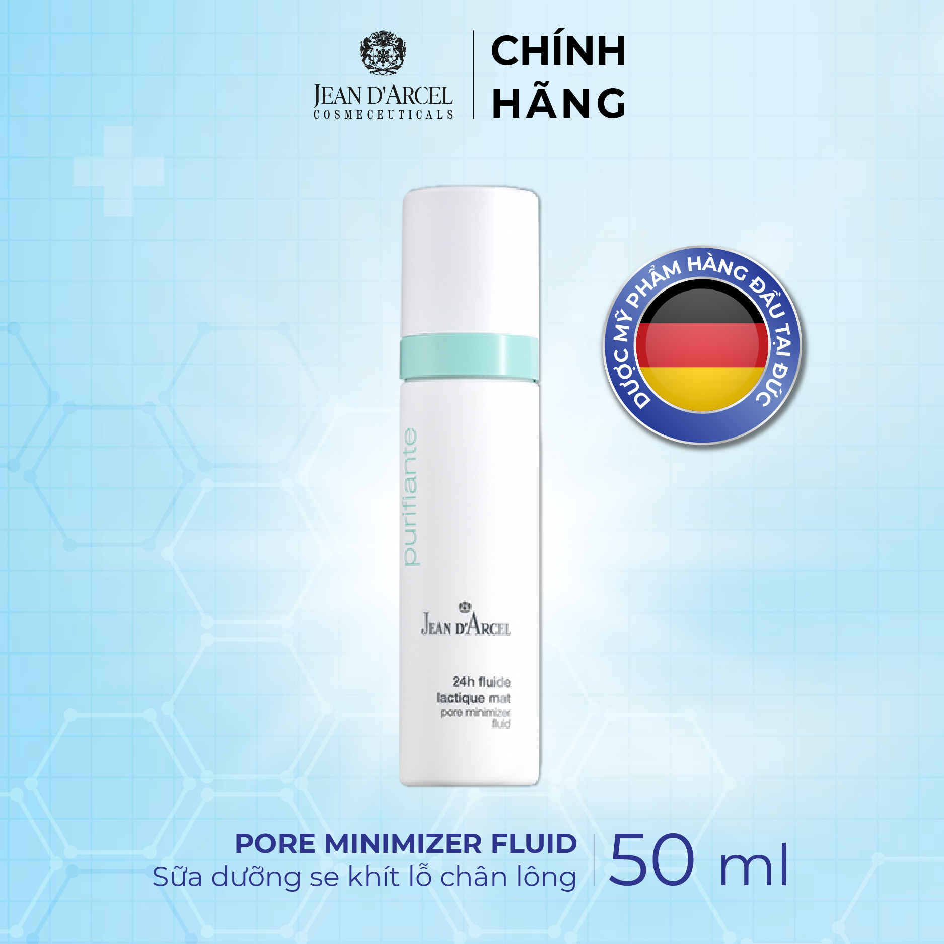 J112 Sữa dưỡng se khít lỗ chân lông  Purifiante - Pore Minimizer Fluid 50ml - Jean d'Arcel