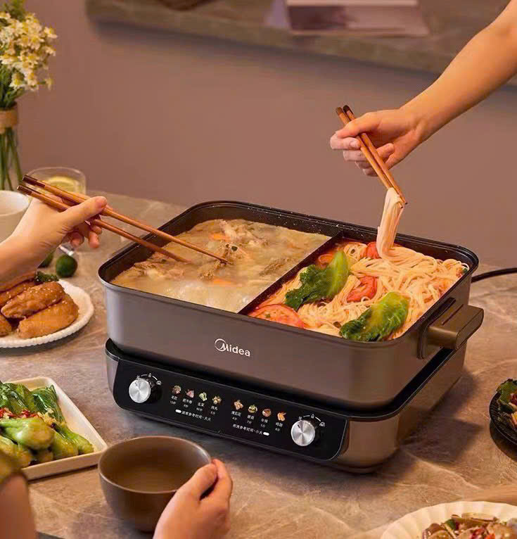 Nồi lẩu điện hai ngăn Midea MC-HGS382712 Hàng chính hãng