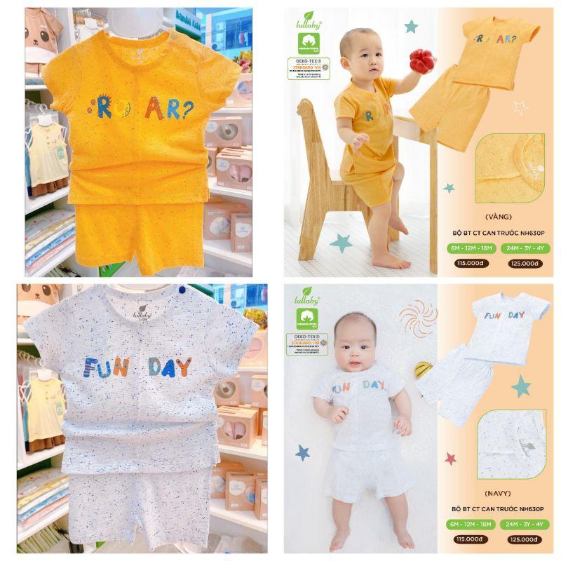 Bộ cộc tay bé trai cotton Lullaby NH630P, bộ quần áo mùa hè siêu mát