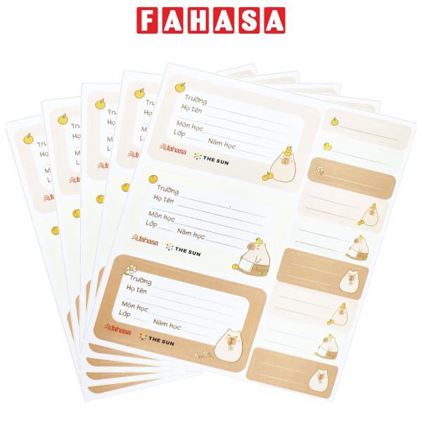 Bộ 15 Nhãn Vở Học Sinh 3 Ô Friendly Ambassador Kèm Sticker - The Sun V1