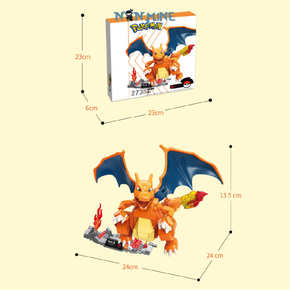 Đồ Chơi Lắp Ráp Pokemon Pikachu Rồng Charizard 273 Chi Tiết B0108 Cho Trẻ Từ 6 Tuổi