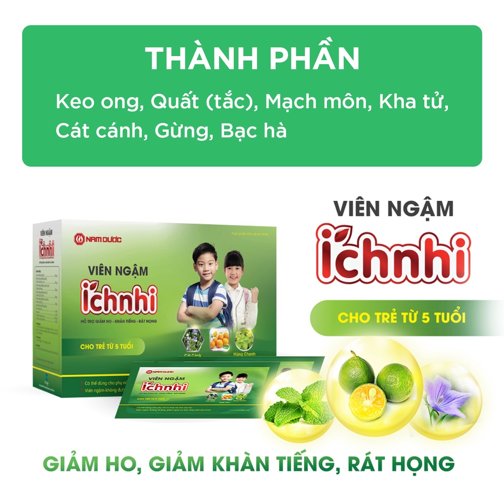 Viên ngậm Ích Nhi (Hộp 30 viên)