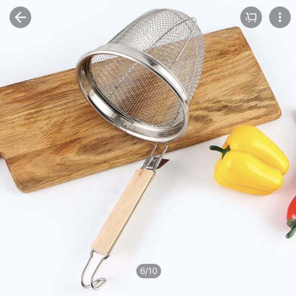 Dụng cụ nhúng phở, bún inox cán gỗ tiện dụng