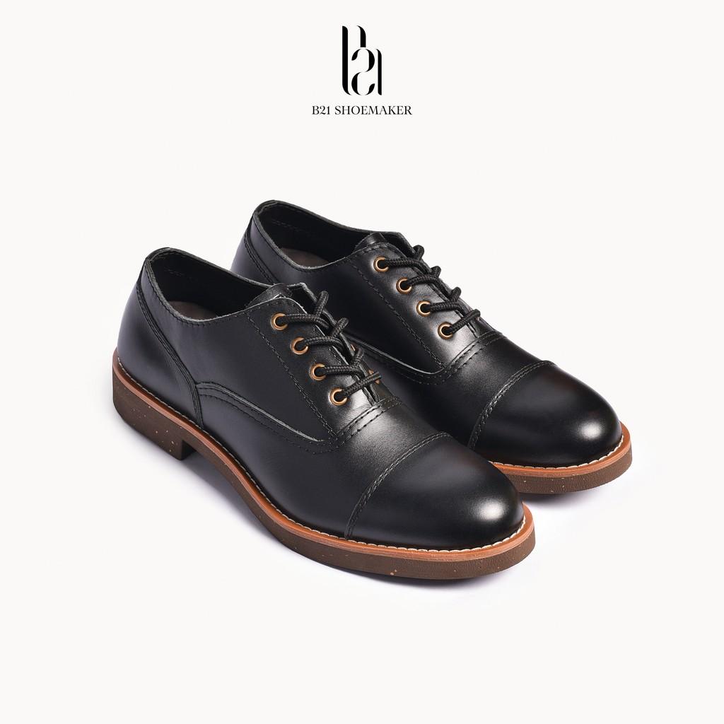 Giày Tây Nam Da Bò Trơn Bóng Đế CORK NIKTRIAL Lót Giày Tăng Chiều Cao Đệm Khí Tăng 2cm Phong Cách Retro - B21 Shoemaker