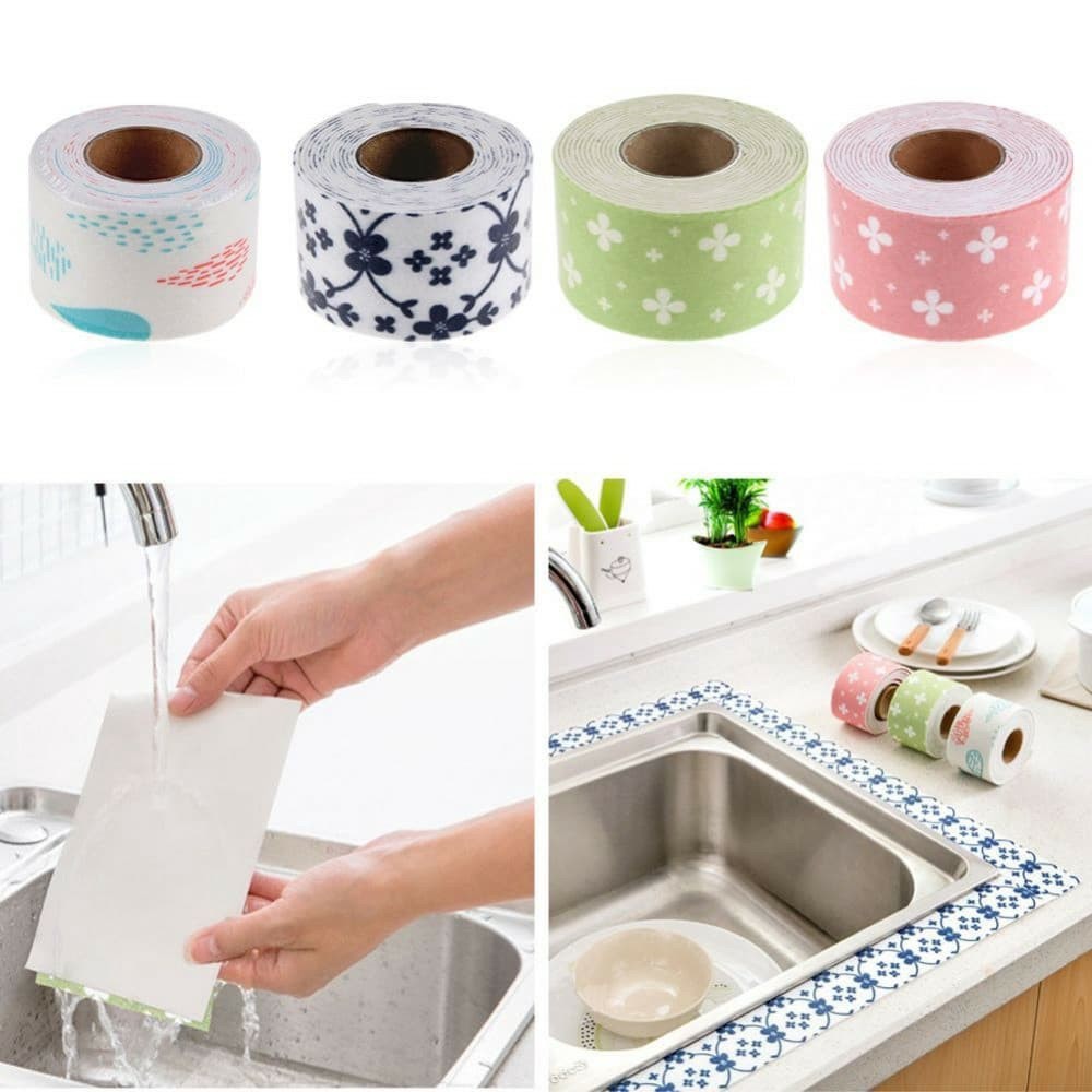 Cuộn Băng Dính Dán Viền Bồn Rửa Chén Chống Thấm Nước Ron Keo Băng Dán Cạnh Góc Bếp Lavabo Tường Nhà Trang Trí