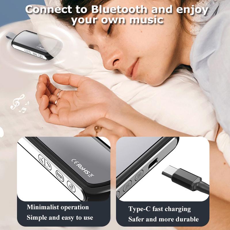 Loa Bluetooth 5.2 dẫn truyền xương dưới gối Loa giảm tiếng ồn Máy nghe nhạc âm thanh nổi có đèn pin Hỗ trợ giấc ngủ Màu sắc: Trắng-Vàng