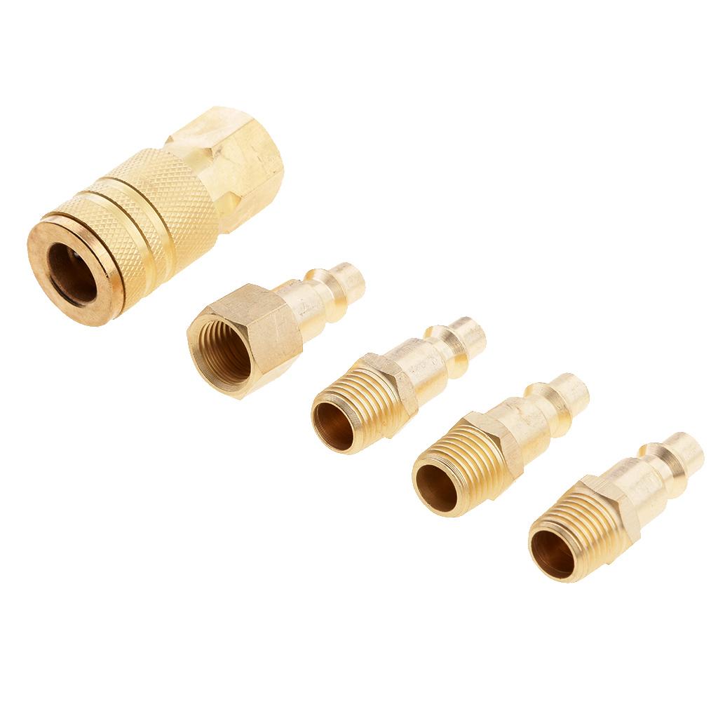 5 Cái Không Khí Dòng Vòi Máy Nén Lắp Đầu Kết Nối Nhanh Chóng Phát Hành 1/4 ''NPT