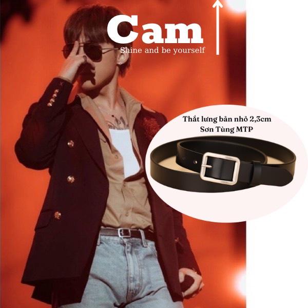 Dây thắt lưng bản nhỏ Sơn tùng 2.3cm đục lỗ may viền - Chữ nhật lỗ Sơn Tùng dây nịt lưng Nam Nữ kiểu hàn quốc 2.3cm
