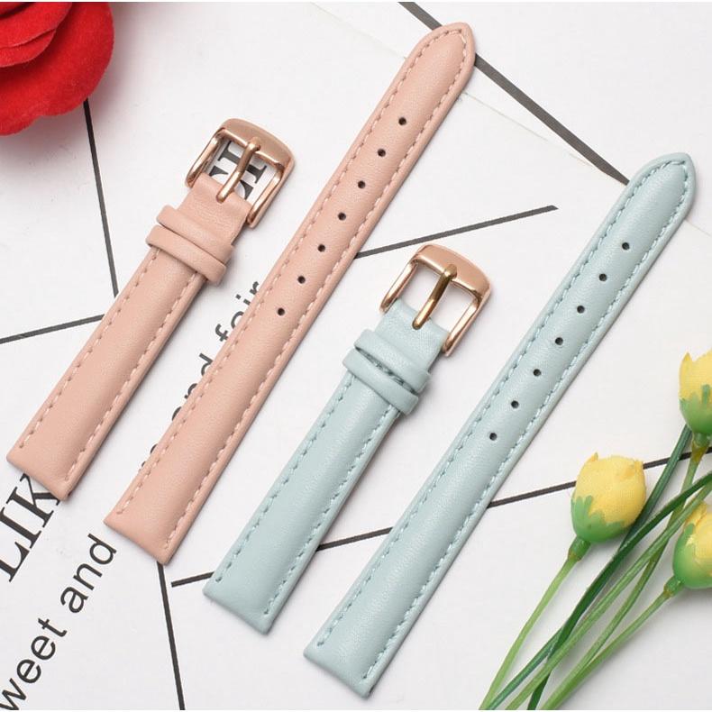 Dây đồng hồ da bò 2 mặt lớp da bò đầu tiên chống thấm nước BO-27 size 12 14 16 18 20mm