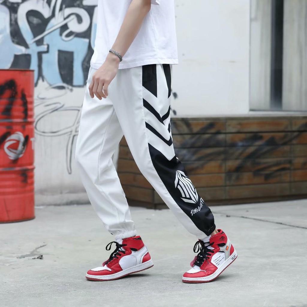 Quần dài thể thao ống rộng phối màu thời trang nam tính