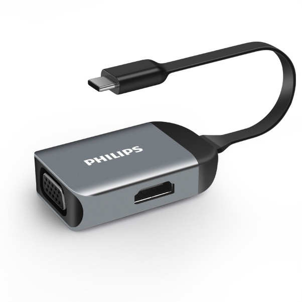 Cổng chuyển Type-C ra HDMI và VGA Philips - Hàng Chính Hãng