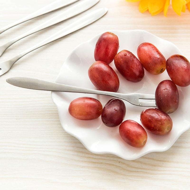 Stainless Steel Flatware Fruit Snack Dessert Fork Kitchen Party Pick Gadget Fruit Fork Stailess Steel Fork Home Kitchen Tools